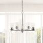 All The Rages Lalia Home 21" Chrome 5-Light Classic Contemporary Clear Glass & Metal Pendant Light
