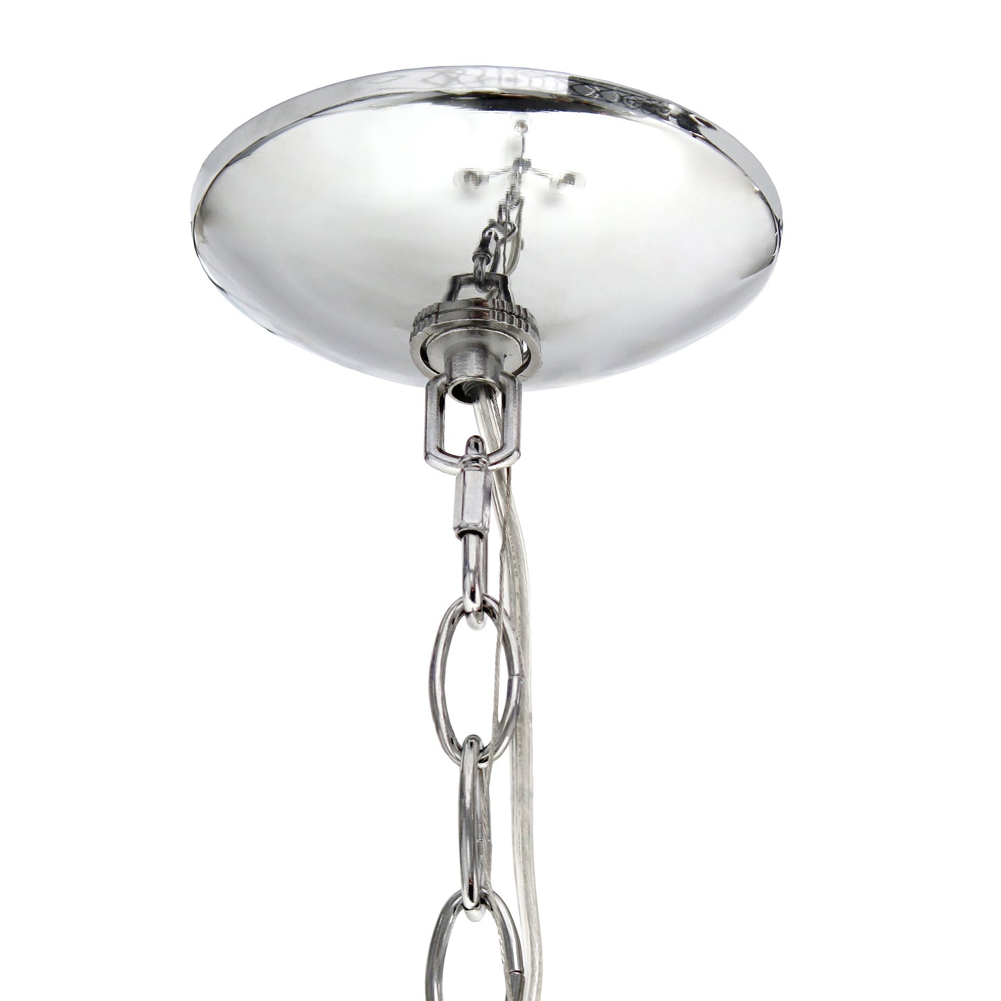 All The Rages Lalia Home 21" Chrome 5-Light Classic Contemporary Clear Glass & Metal Pendant Light