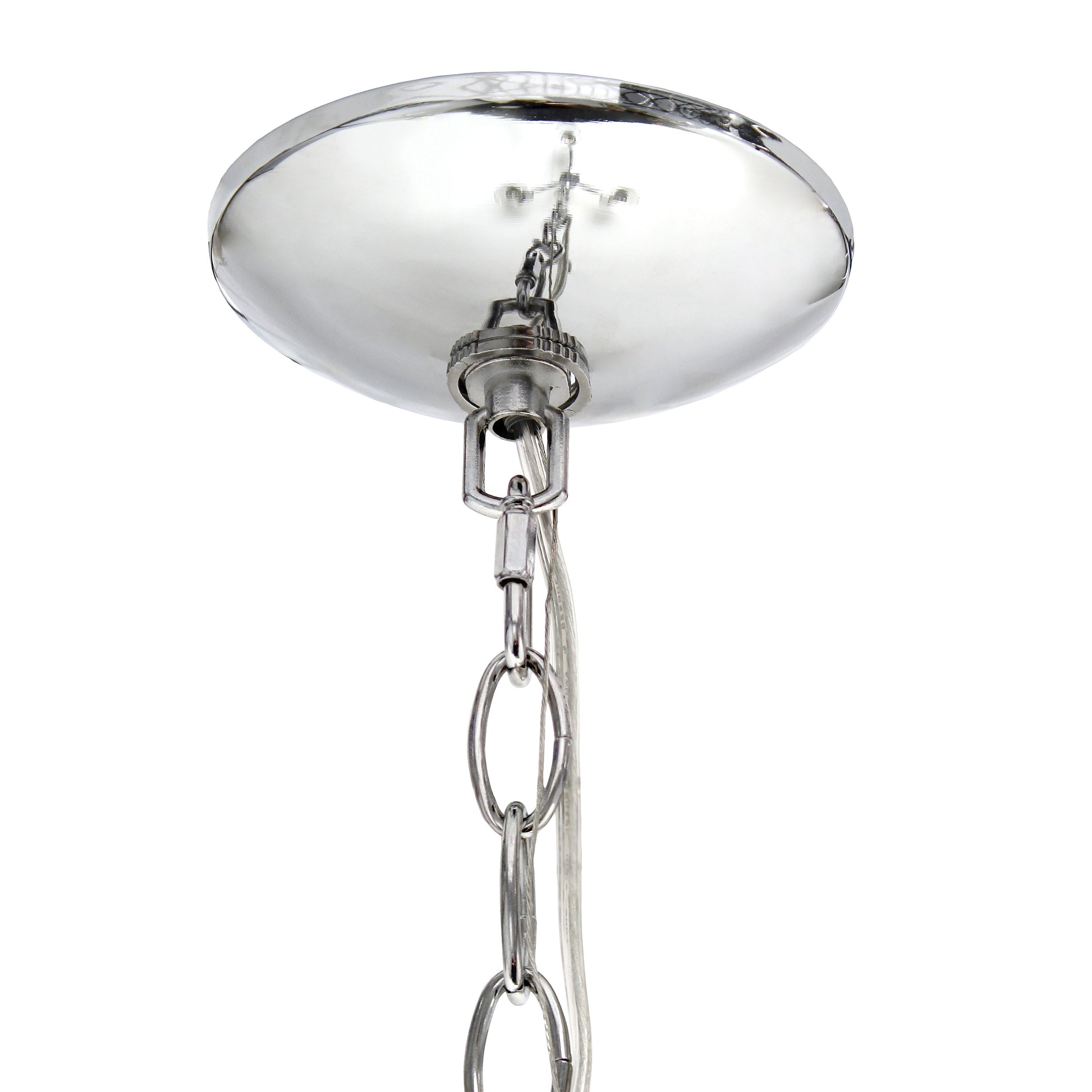 All The Rages Lalia Home 21" Chrome 5-Light Classic Contemporary Clear Glass & Metal Pendant Light