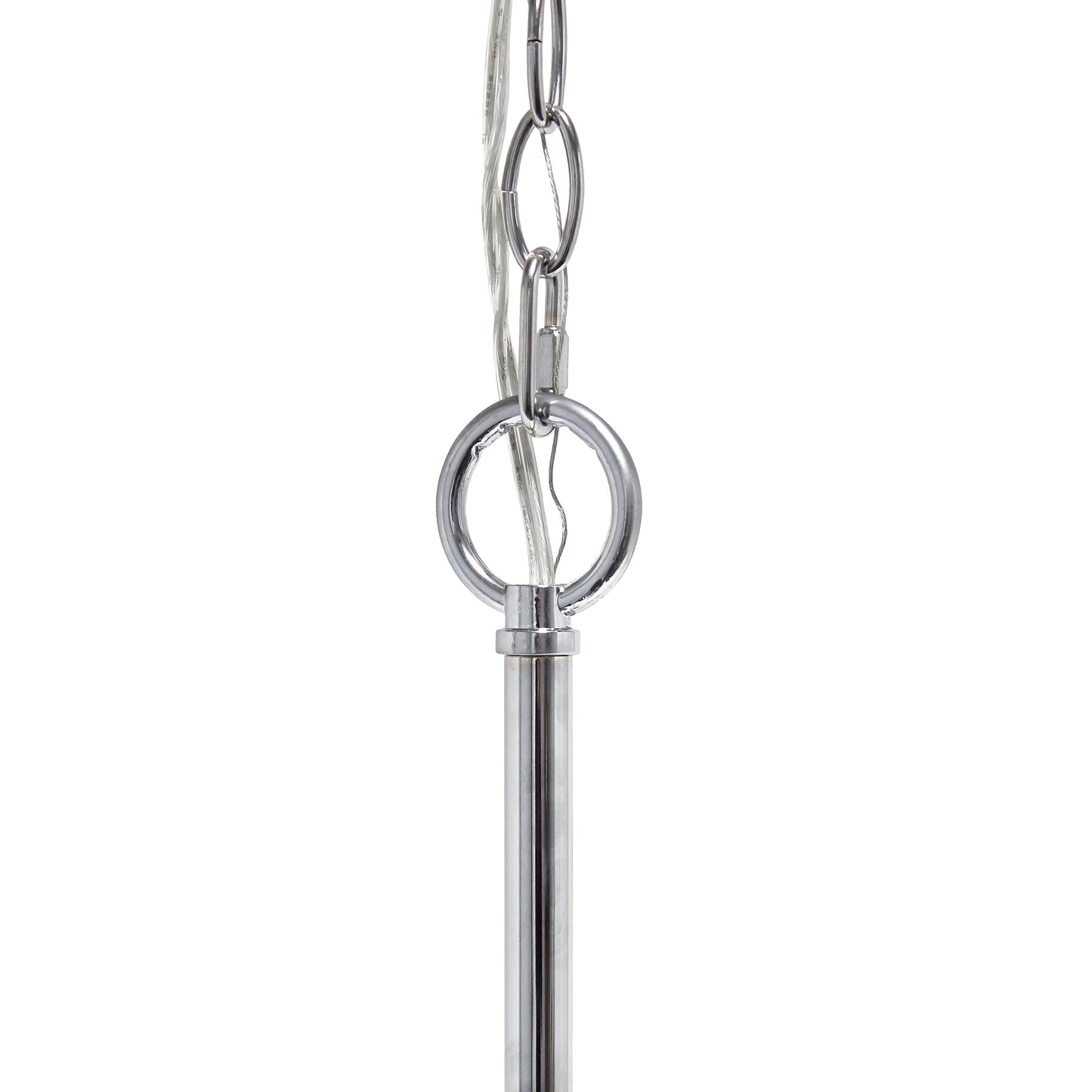 All The Rages Lalia Home 21" Chrome 5-Light Classic Contemporary Clear Glass & Metal Pendant Light
