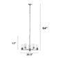 All The Rages Lalia Home 21" Chrome 5-Light Classic Contemporary Clear Glass & Metal Pendant Light
