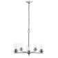All The Rages Lalia Home 21" Chrome 5-Light Classic Contemporary Clear Glass & Metal Pendant Light