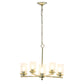 All The Rages Lalia Home 21" Gold 5-Light Classic Contemporary Clear Glass & Metal Pendant Light