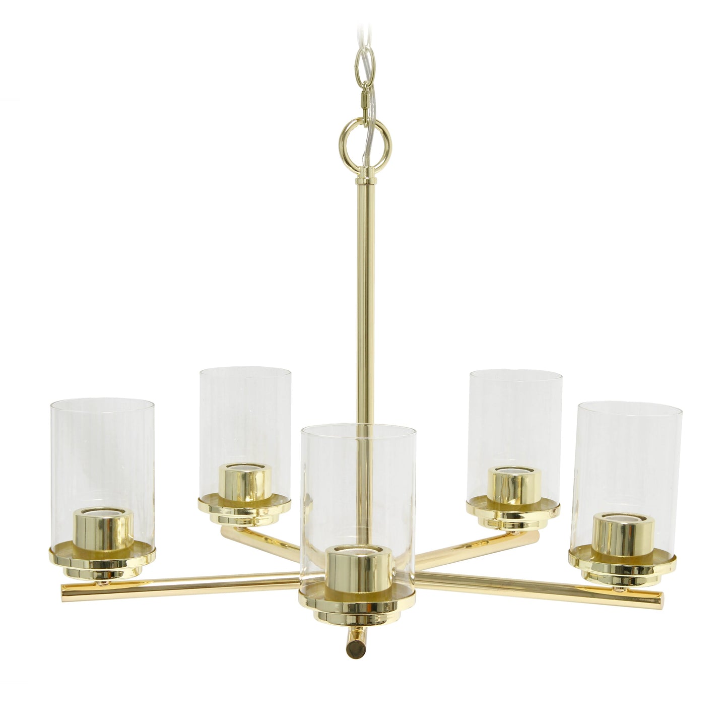 All The Rages Lalia Home 21" Gold 5-Light Classic Contemporary Clear Glass & Metal Pendant Light