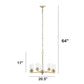 All The Rages Lalia Home 21" Gold 5-Light Classic Contemporary Clear Glass & Metal Pendant Light