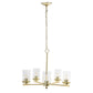All The Rages Lalia Home 21" Gold 5-Light Classic Contemporary Clear Glass & Metal Pendant Light