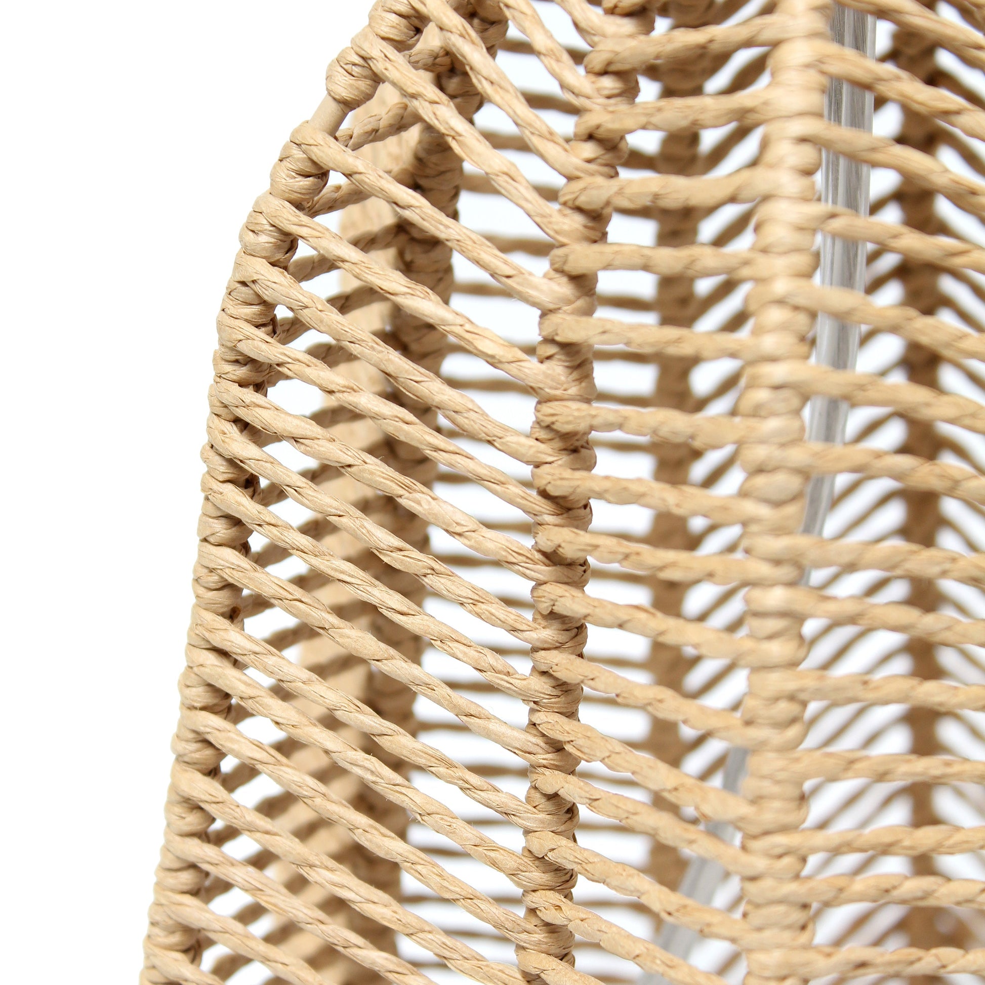 All The Rages Lalia Home 21" Natural Vintage Rattan Wicker Style Paper Rope Table Lamp With Light Beige Fabric Shade