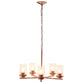 All The Rages Lalia Home 21" Rose Gold 5-Light Classic Contemporary Clear Glass & Metal Pendant Light