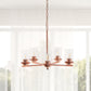All The Rages Lalia Home 21" Rose Gold 5-Light Classic Contemporary Clear Glass & Metal Pendant Light