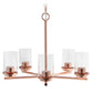 All The Rages Lalia Home 21" Rose Gold 5-Light Classic Contemporary Clear Glass & Metal Pendant Light
