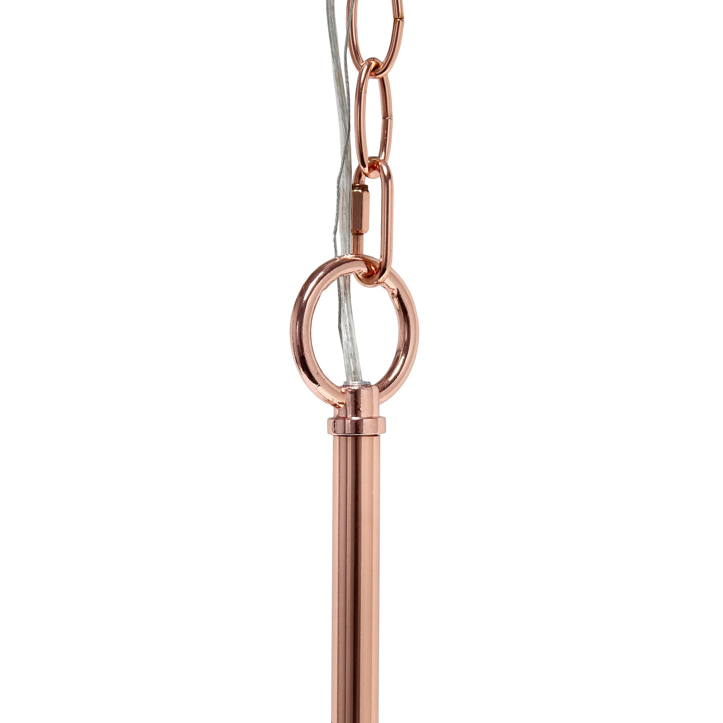 All The Rages Lalia Home 21" Rose Gold 5-Light Classic Contemporary Clear Glass & Metal Pendant Light