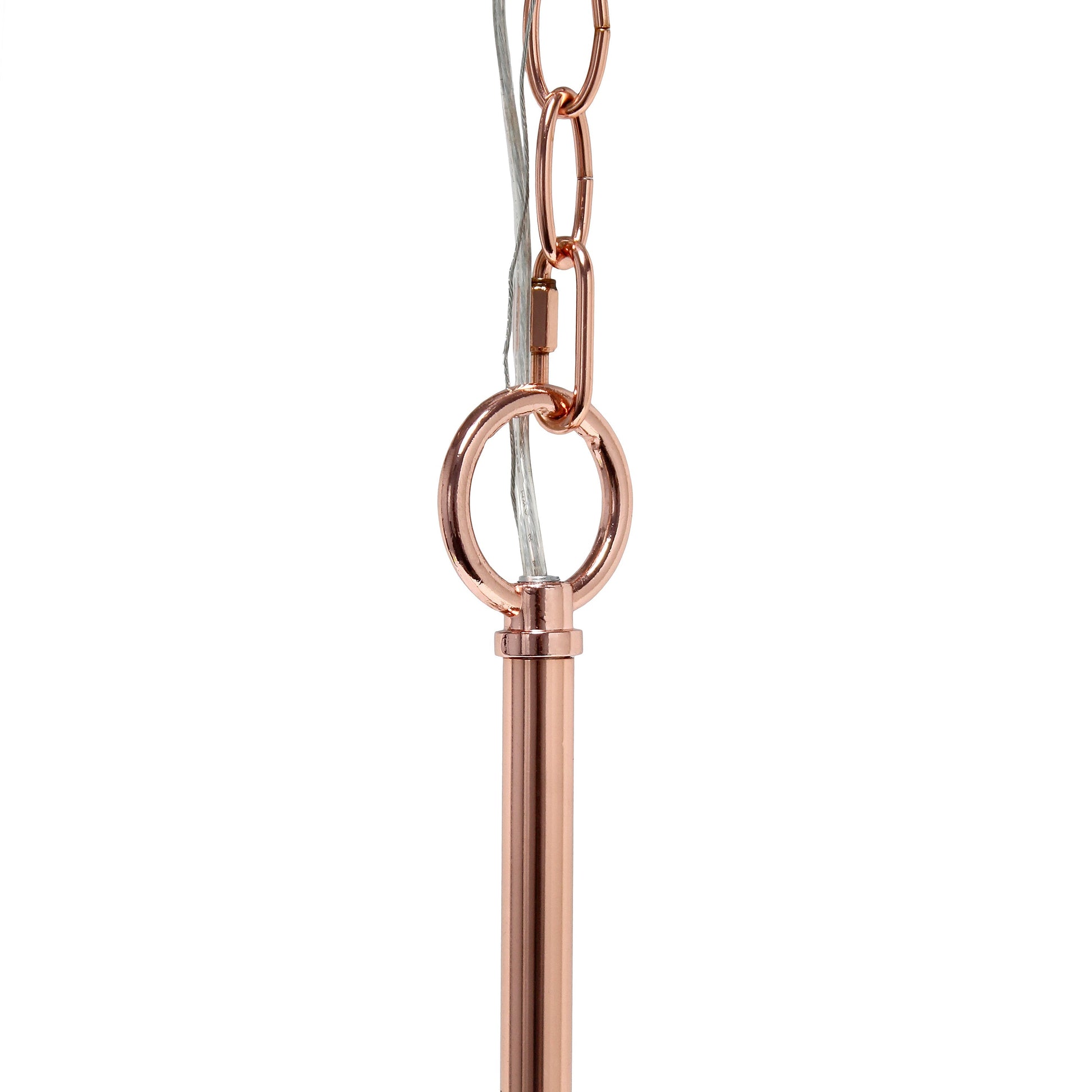 All The Rages Lalia Home 21" Rose Gold 5-Light Classic Contemporary Clear Glass & Metal Pendant Light