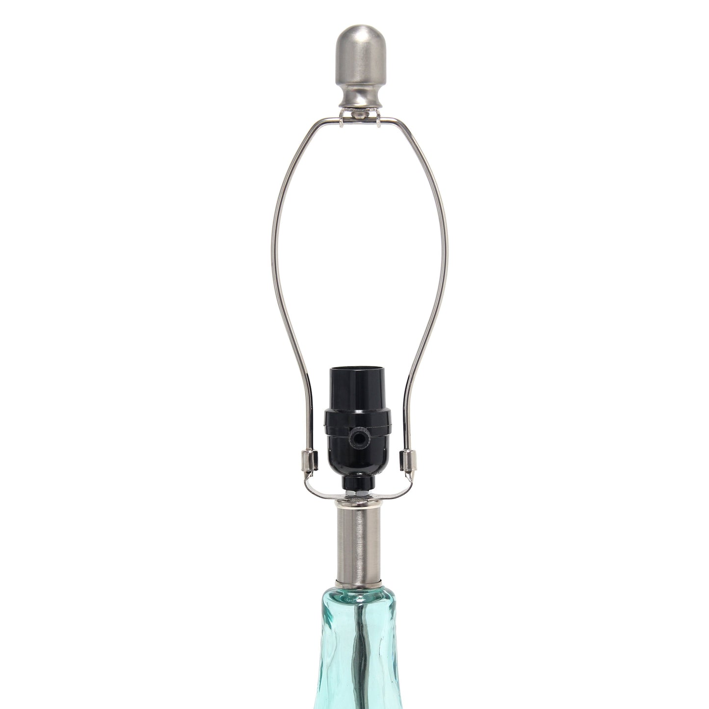 All The Rages Lalia Home 23" Clear Blue Rippled Colored Glass Table Lamp With White Fabric Shade
