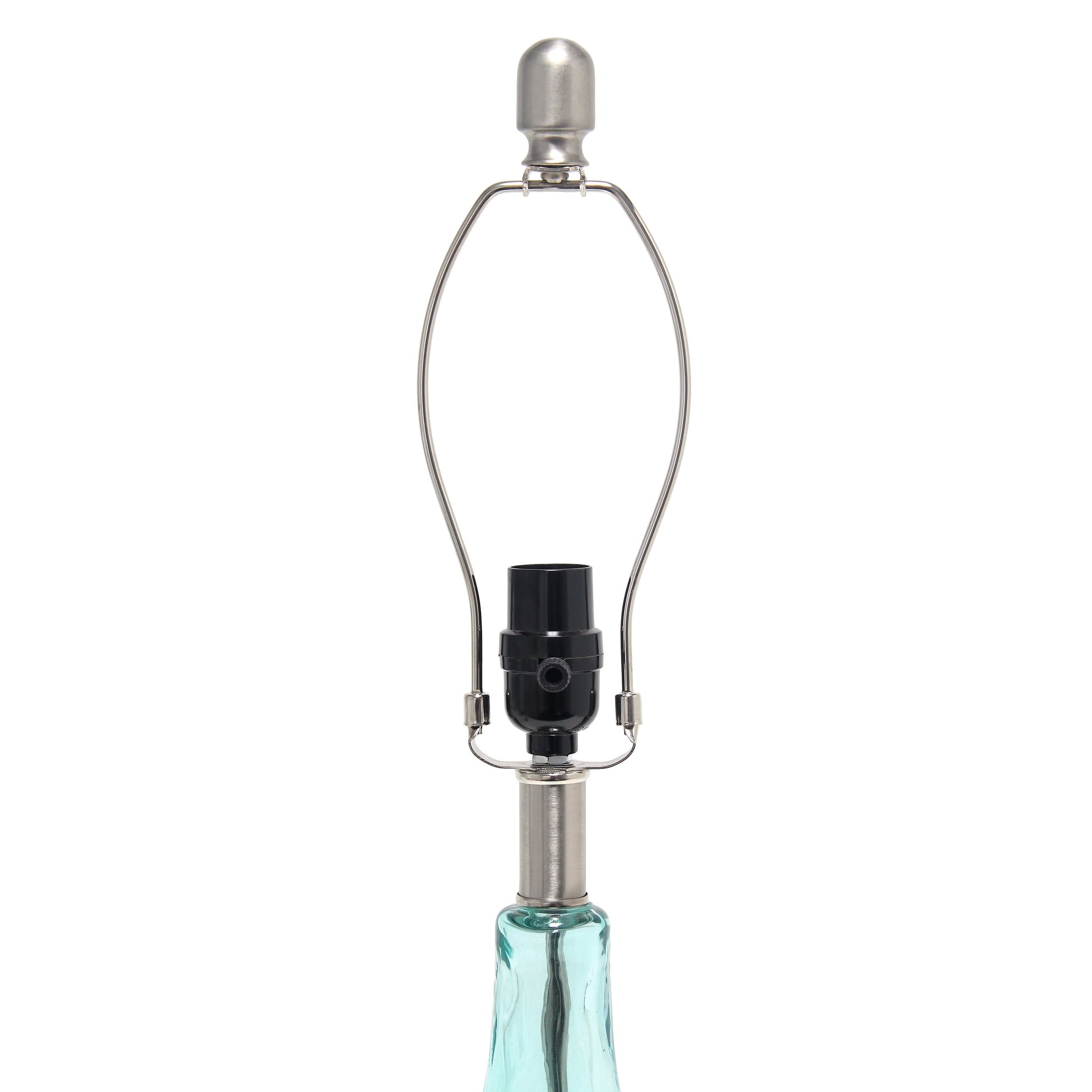 All The Rages Lalia Home 23" Clear Blue Rippled Colored Glass Table Lamp With White Fabric Shade