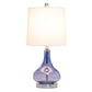 All The Rages Lalia Home 23" Dark Blue Rippled Colored Glass Table Lamp With White Fabric Shade