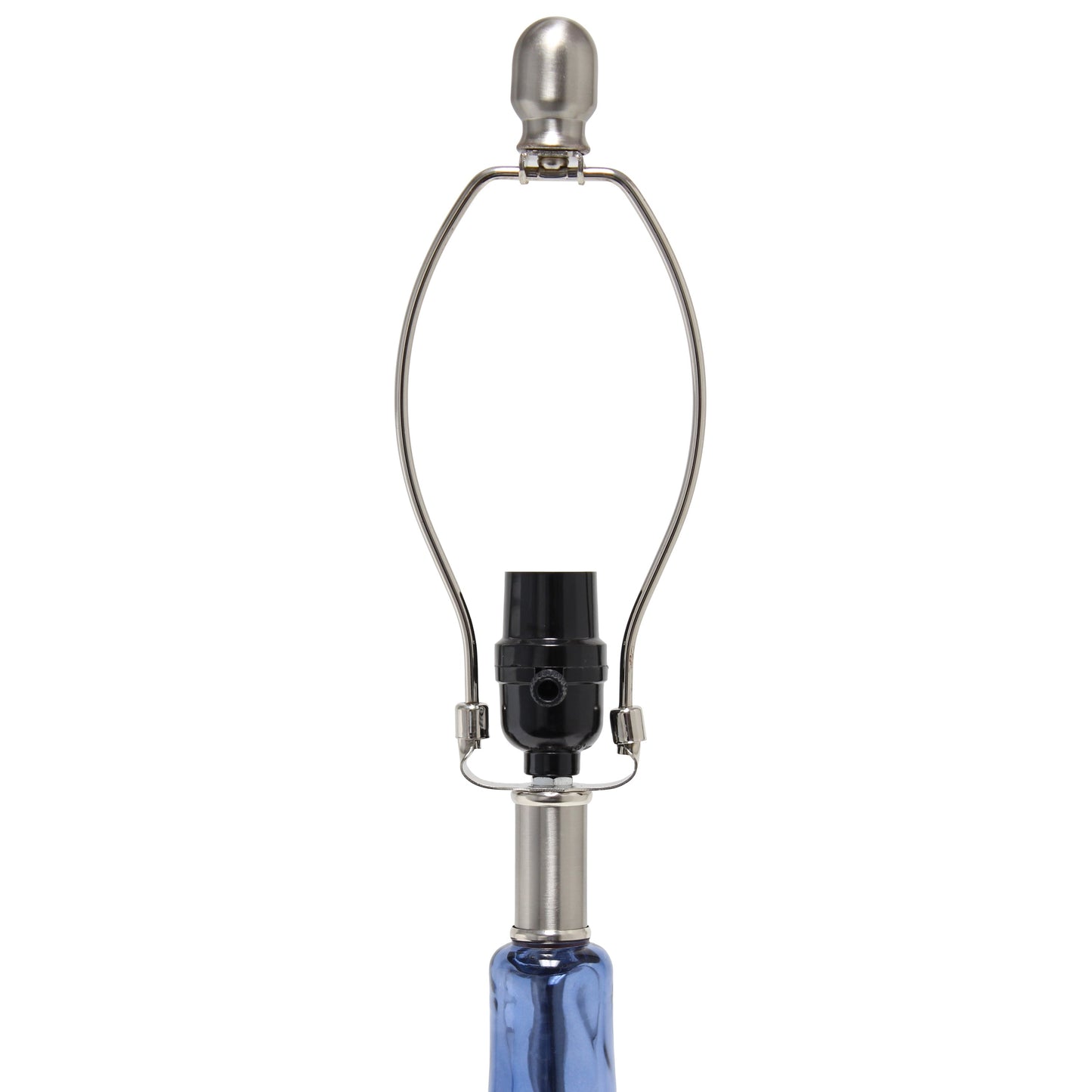 All The Rages Lalia Home 23" Dark Blue Rippled Colored Glass Table Lamp With White Fabric Shade
