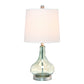 All The Rages Lalia Home 23" Green & Gray Sage Rippled Colored Glass Table Lamp With White Fabric Shade