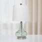 All The Rages Lalia Home 23" Green & Gray Sage Rippled Colored Glass Table Lamp With White Fabric Shade
