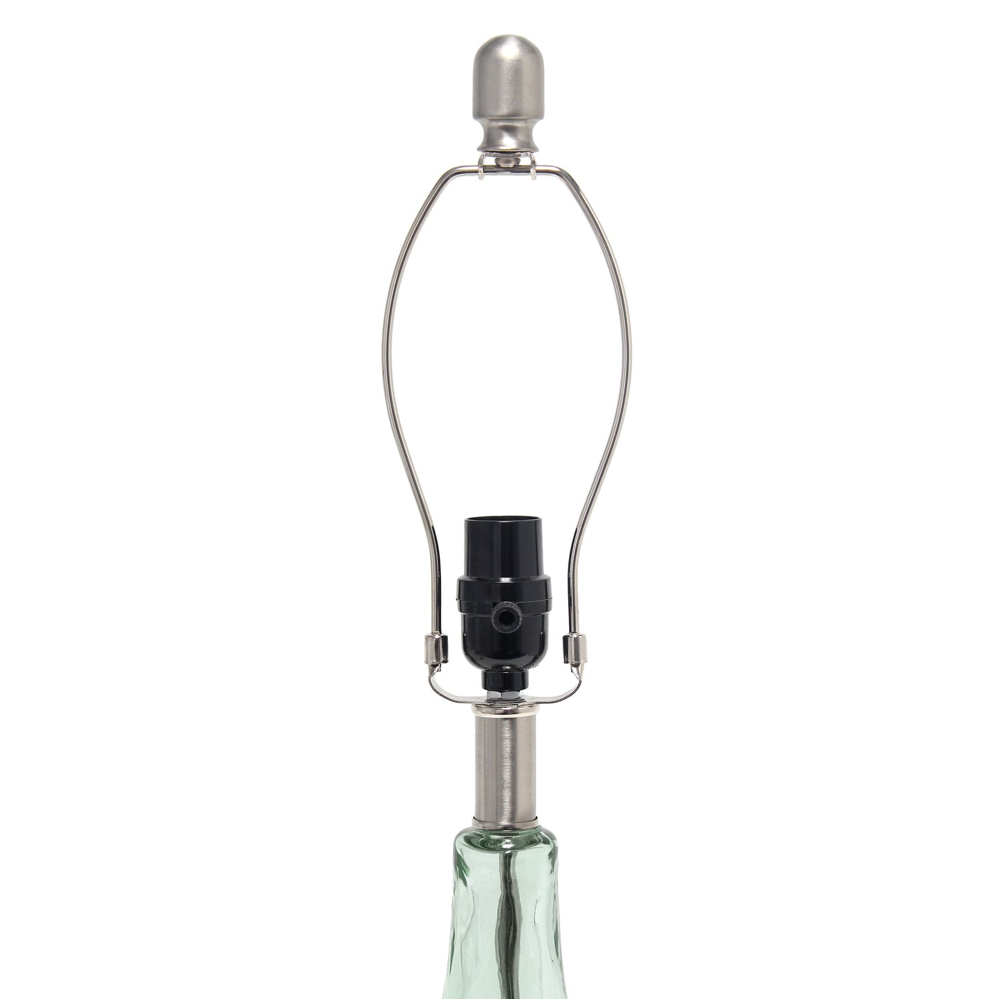 All The Rages Lalia Home 23" Green & Gray Sage Rippled Colored Glass Table Lamp With White Fabric Shade