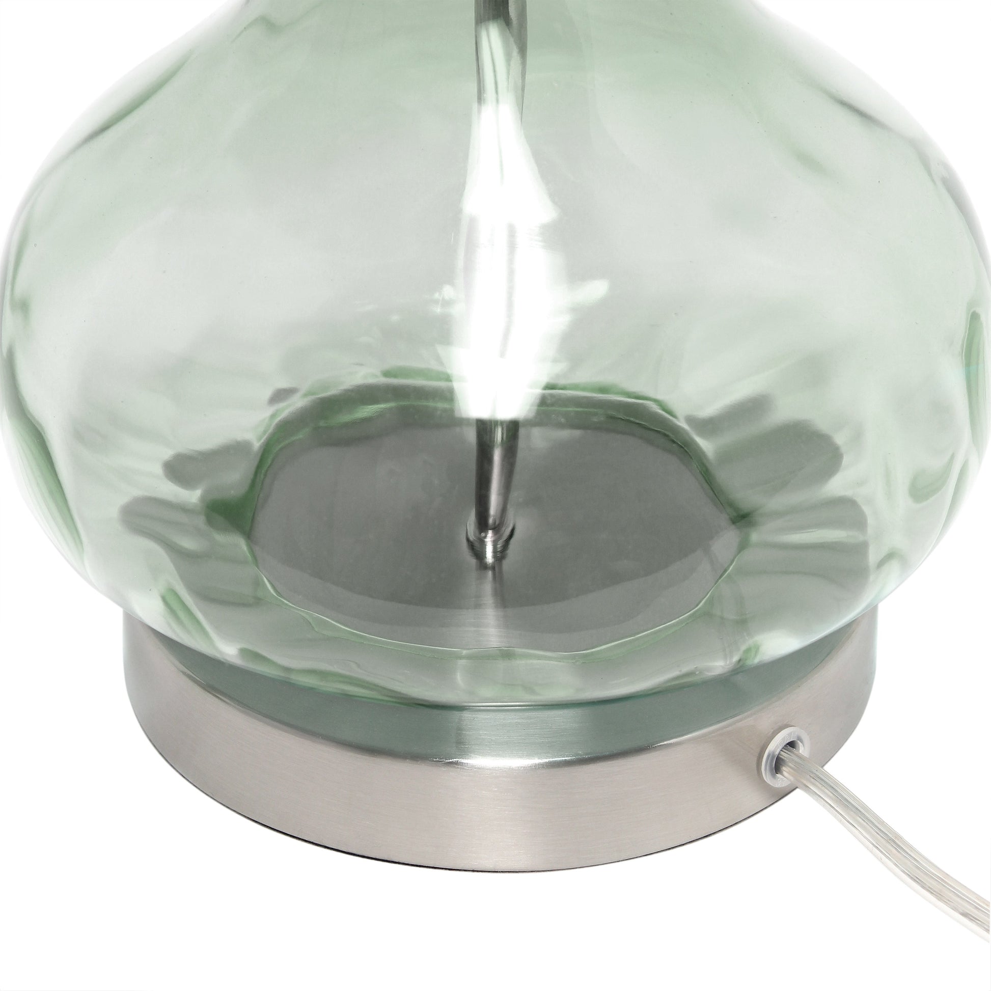 All The Rages Lalia Home 23" Green & Gray Sage Rippled Colored Glass Table Lamp With White Fabric Shade