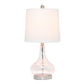 All The Rages Lalia Home 23" Pink Rose Quartz Rippled Colored Glass Table Lamp With White Fabric Shade