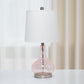 All The Rages Lalia Home 23" Pink Rose Quartz Rippled Colored Glass Table Lamp With White Fabric Shade