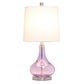 All The Rages Lalia Home 23" Purple Rippled Colored Glass Table Lamp With White Fabric Shade