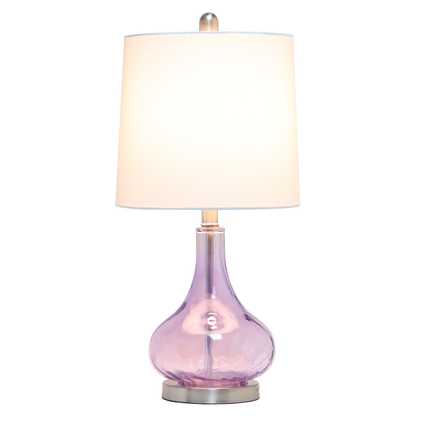 All The Rages Lalia Home 23" Purple Rippled Colored Glass Table Lamp With White Fabric Shade