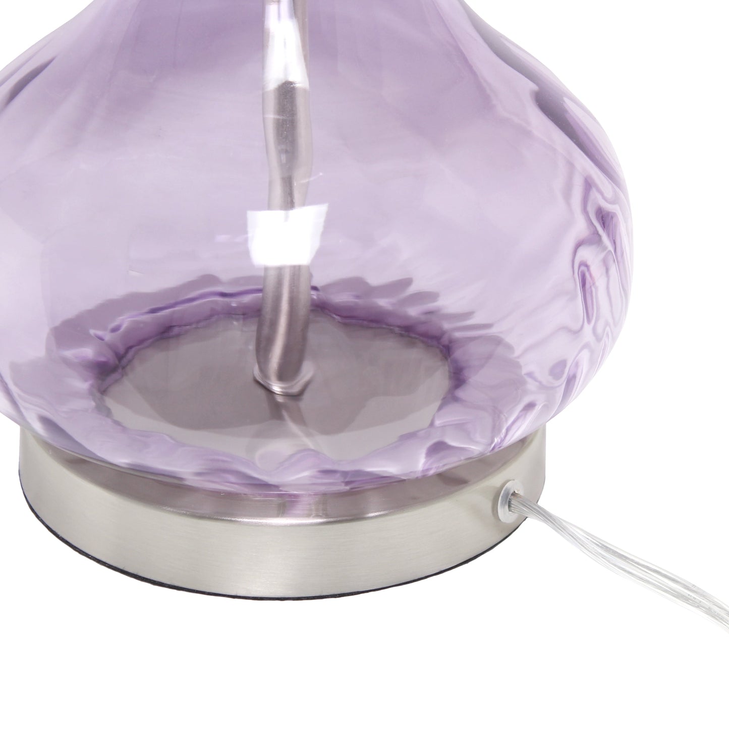 All The Rages Lalia Home 23" Purple Rippled Colored Glass Table Lamp With White Fabric Shade