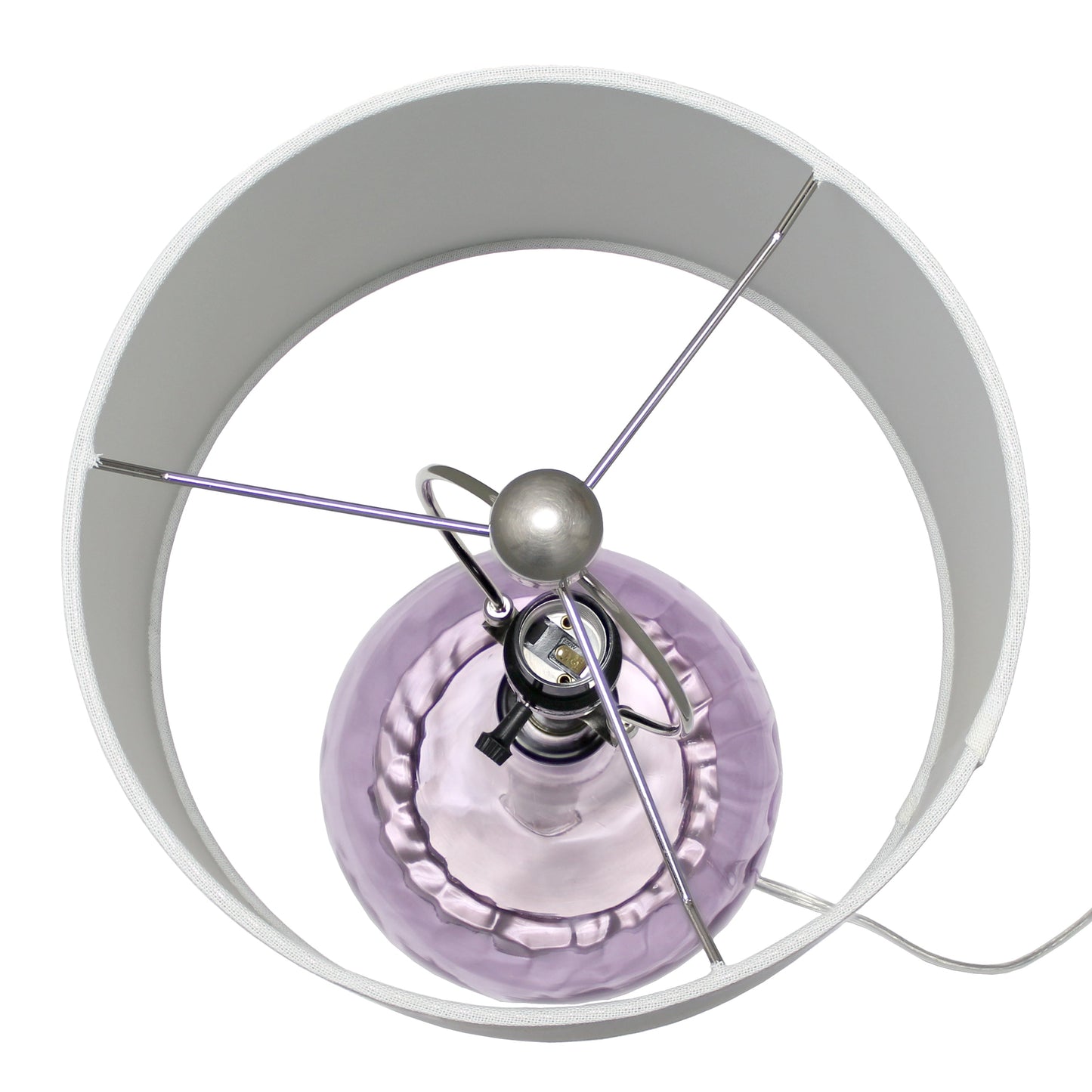 All The Rages Lalia Home 23" Purple Rippled Colored Glass Table Lamp With White Fabric Shade