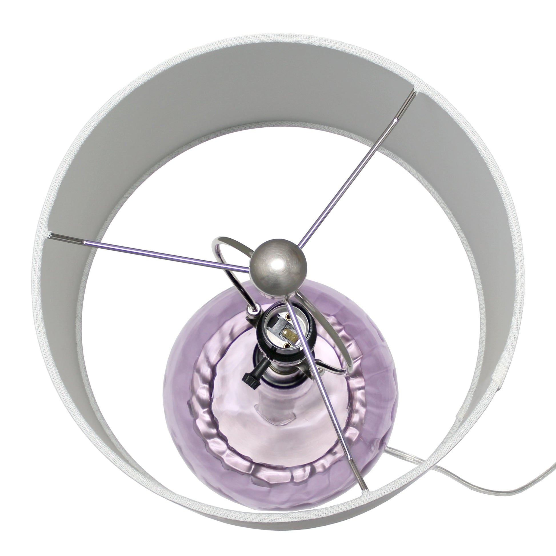 All The Rages Lalia Home 23" Purple Rippled Colored Glass Table Lamp With White Fabric Shade
