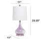 All The Rages Lalia Home 23" Purple Rippled Colored Glass Table Lamp With White Fabric Shade