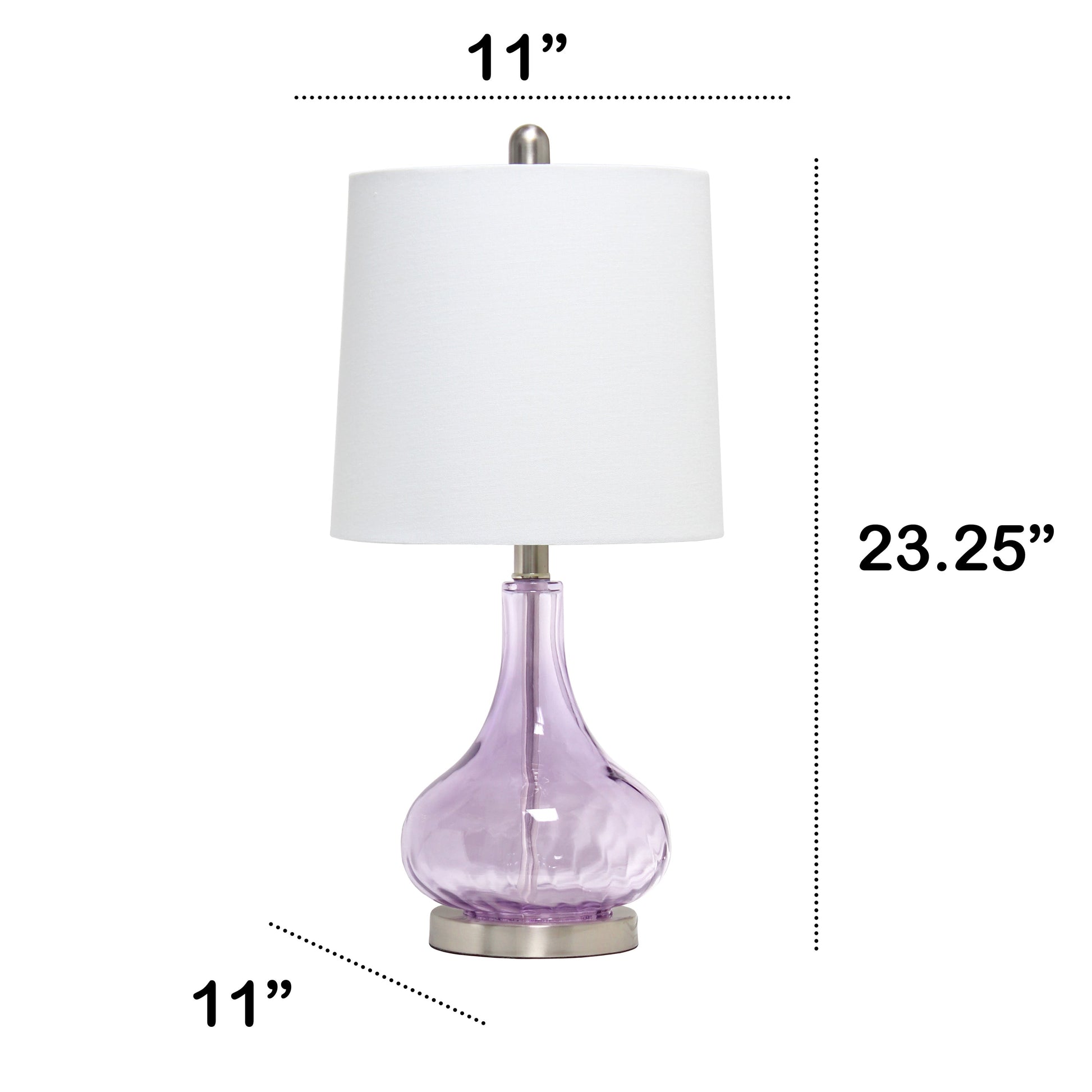 All The Rages Lalia Home 23" Purple Rippled Colored Glass Table Lamp With White Fabric Shade
