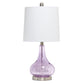All The Rages Lalia Home 23" Purple Rippled Colored Glass Table Lamp With White Fabric Shade