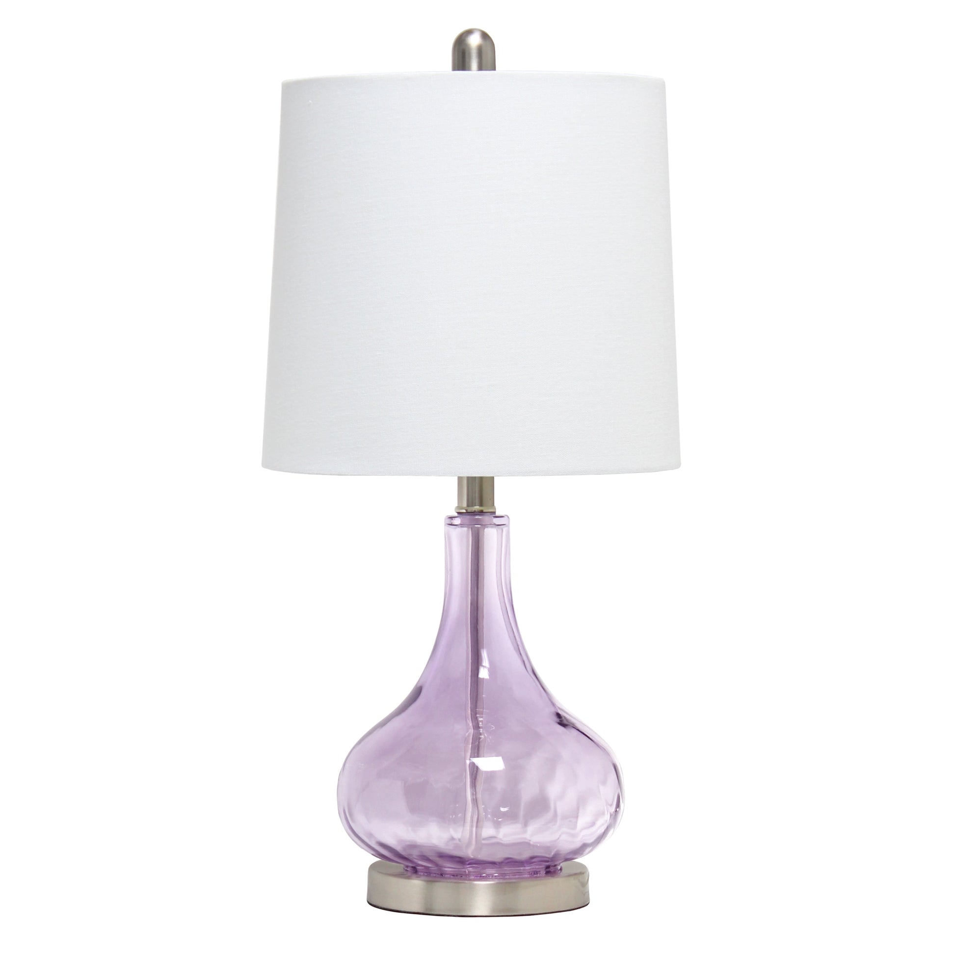 All The Rages Lalia Home 23" Purple Rippled Colored Glass Table Lamp With White Fabric Shade