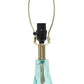 All The Rages Lalia Home 24" Blue Classix Contemporary Dimpled Colored Glass Table Lamp With White Linen Shade