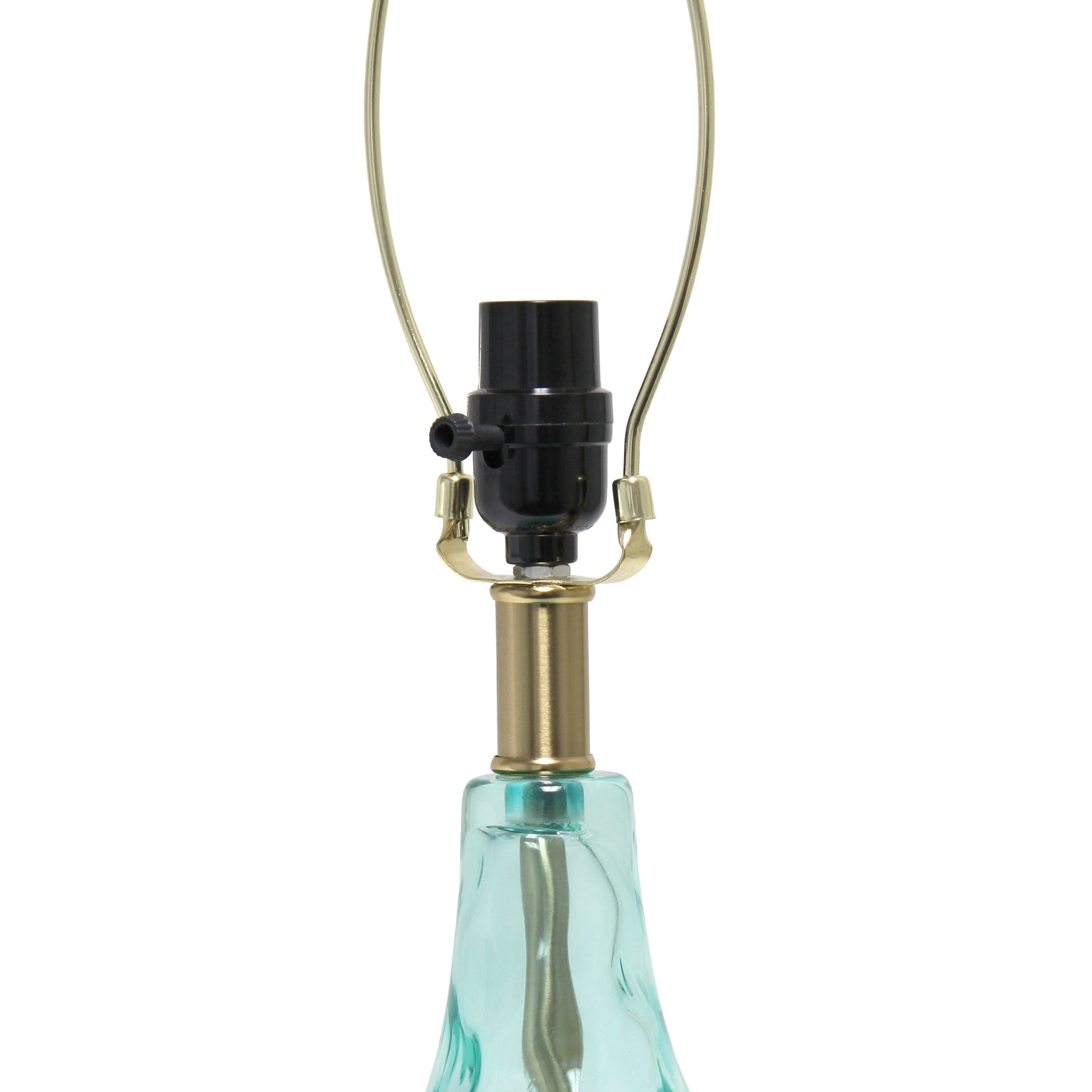 All The Rages Lalia Home 24" Blue Classix Contemporary Dimpled Colored Glass Table Lamp With White Linen Shade