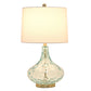 All The Rages Lalia Home 24" Blue Classix Contemporary Dimpled Colored Glass Table Lamp With White Linen Shade