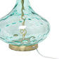 All The Rages Lalia Home 24" Blue Classix Contemporary Dimpled Colored Glass Table Lamp With White Linen Shade