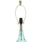 All The Rages Lalia Home 24" Blue Classix Contemporary Dimpled Colored Glass Table Lamp With White Linen Shade