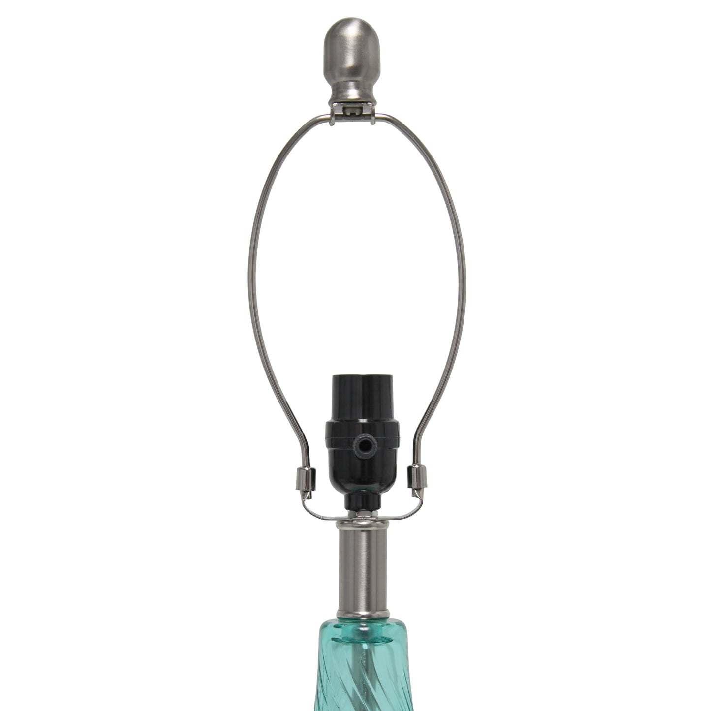 All The Rages Lalia Home 24" Blue Classix Contemporary Wavy Colored Glass Table Lamp With White Linen Shade