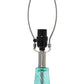 All The Rages Lalia Home 24" Blue Classix Contemporary Wavy Colored Glass Table Lamp With White Linen Shade