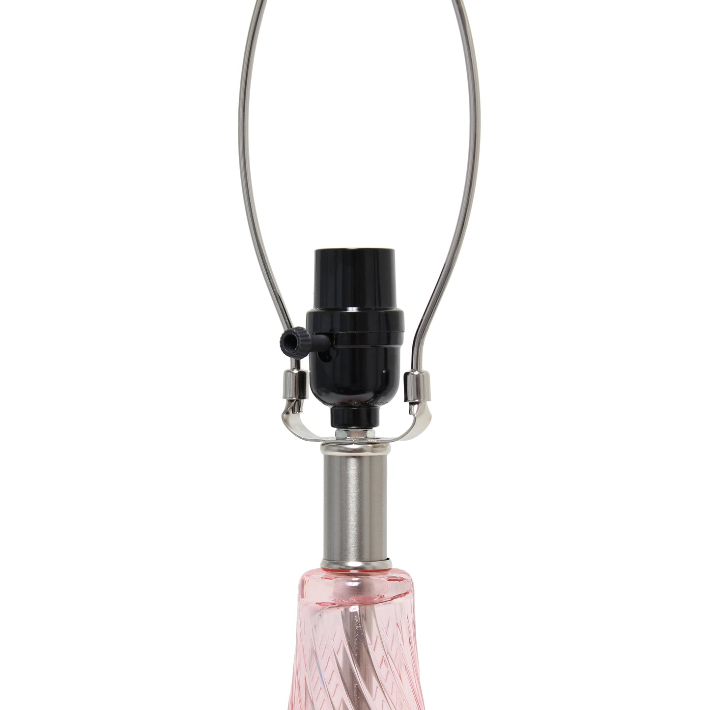 All The Rages Lalia Home 24" Pink Classix Contemporary Wavy Colored Glass Table Lamp With White Linen Shade
