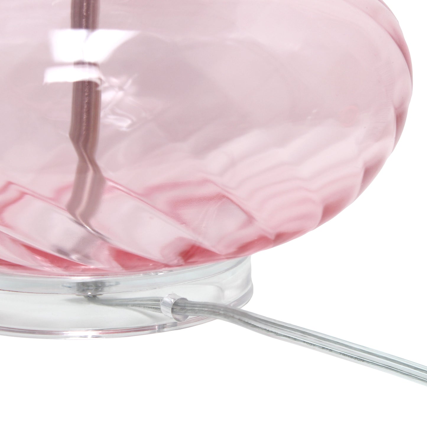 All The Rages Lalia Home 24" Pink Classix Contemporary Wavy Colored Glass Table Lamp With White Linen Shade