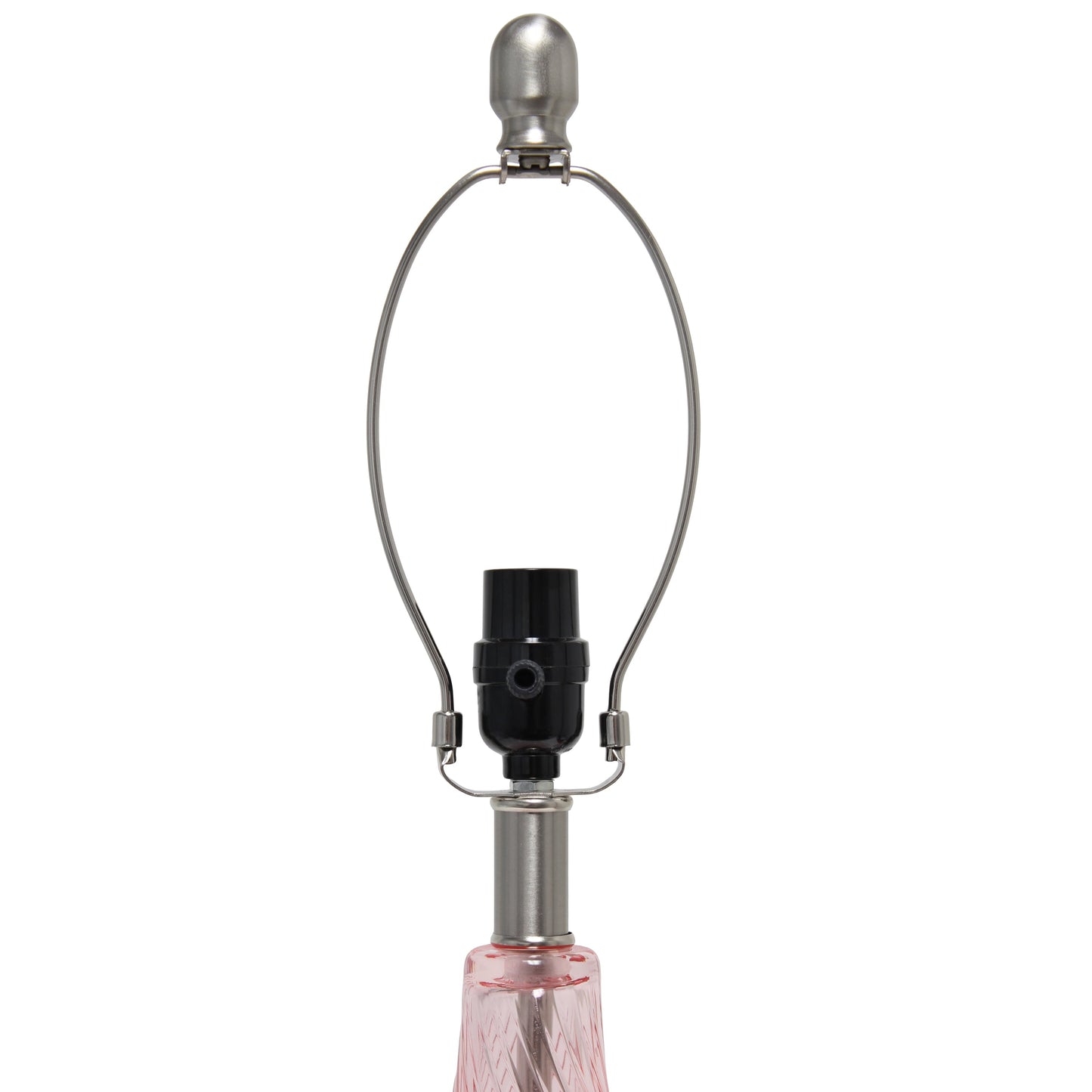 All The Rages Lalia Home 24" Pink Classix Contemporary Wavy Colored Glass Table Lamp With White Linen Shade