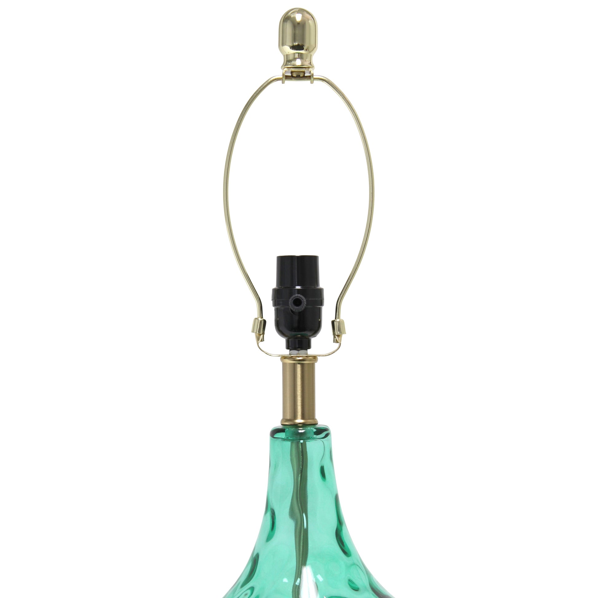 All The Rages Lalia Home 24" Seafoam Green Classix Contemporary Dimpled Colored Glass Table Lamp With White Linen Shade