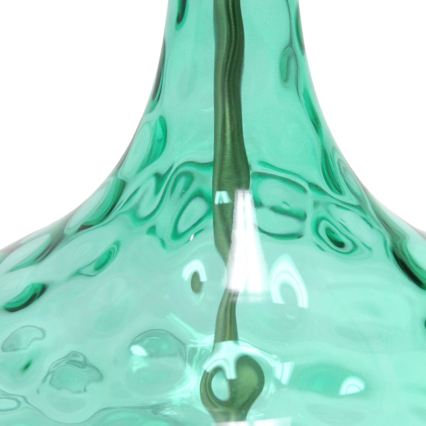 All The Rages Lalia Home 24" Seafoam Green Classix Contemporary Dimpled Colored Glass Table Lamp With White Linen Shade