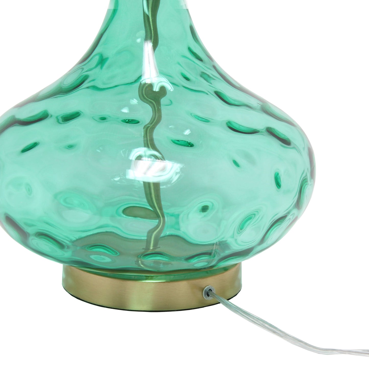 All The Rages Lalia Home 24" Seafoam Green Classix Contemporary Dimpled Colored Glass Table Lamp With White Linen Shade