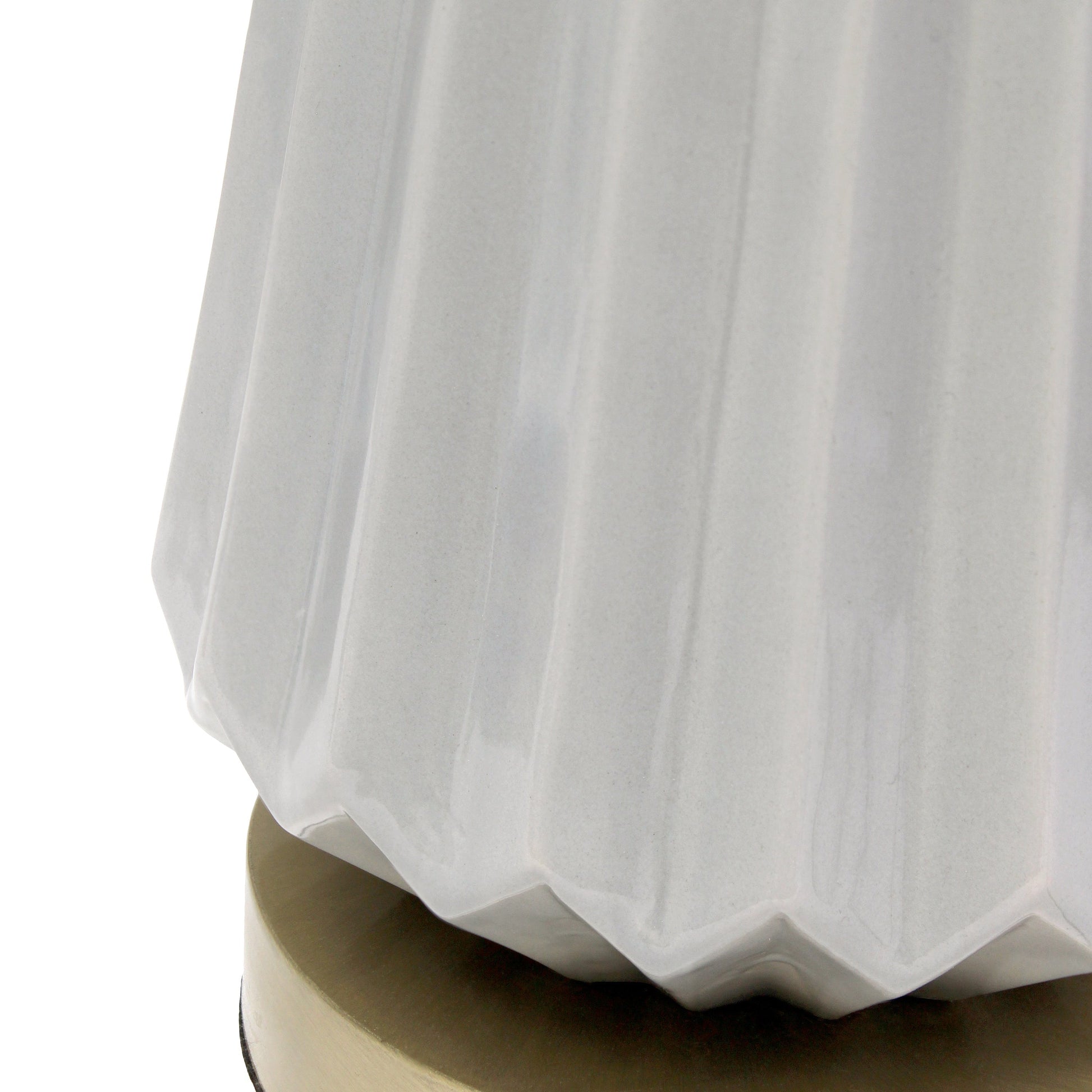 All The Rages Lalia Home 25" Gray Classic Fluted Ceramic & Metal Table Lamp With White Fabric Shade