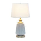 All The Rages Lalia Home 25" Gray Classic Fluted Ceramic & Metal Table Lamp With White Fabric Shade